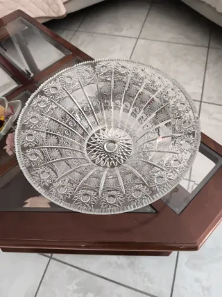 Vassoio in cristallo lavorato