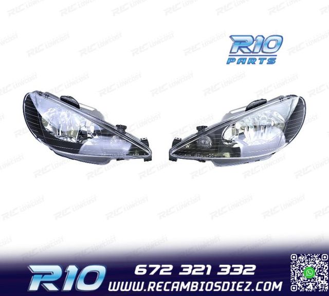 FAROS PEUGEOT 206 03- 06 CABRIO HATCHBACK SW GTI NEGRO H7