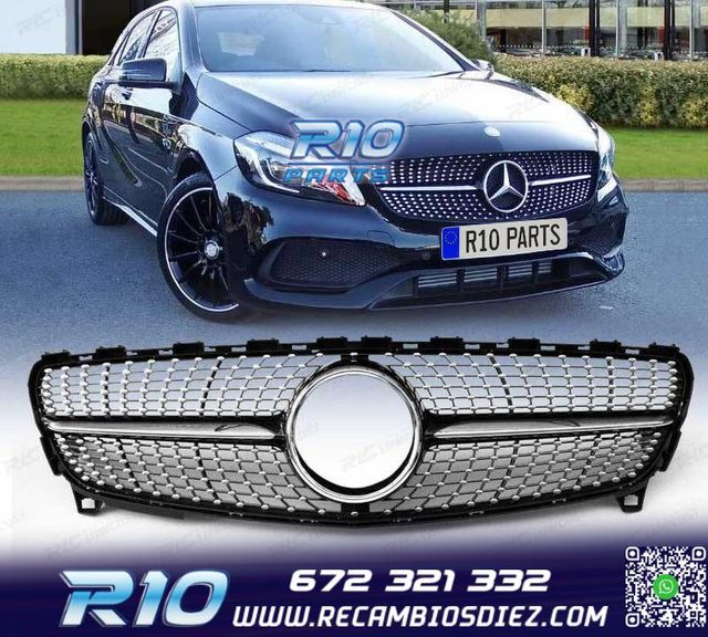 PARRILLA MERCEDES CLASE A W176 16-18 LOOK DIAMOND NEGRO CROM