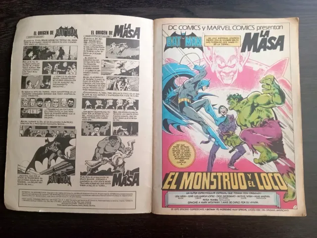Cómic Batman vs Hulk  Batman vs La Masa