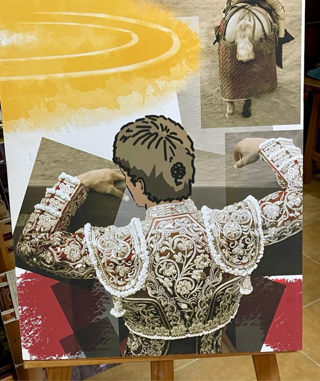 LITOGRAFÍA “ APOYADO EN LAS TABLAS”.