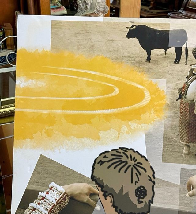 LITOGRAFÍA “ APOYADO EN LAS TABLAS”.