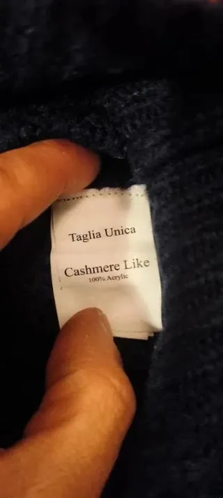 Cardigan Blu con Cintura Vintage Taglia Unica