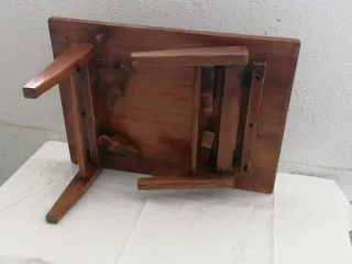Mesita auxiliar plegable madera y metal