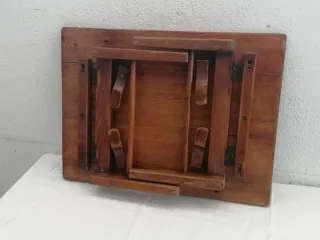 Mesita auxiliar plegable madera y metal