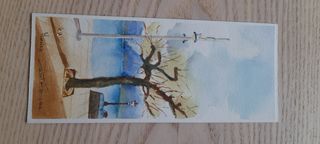 Lámina acuarela árbol y farola