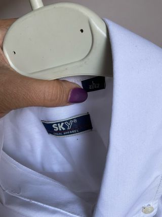 Camicia SKY bianca maniche corte taglia L (41/42)