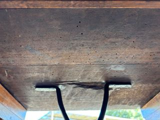 Mesa auxiliar antigua madera y metal