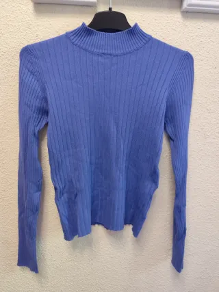 Jersey de cuello alto azul
