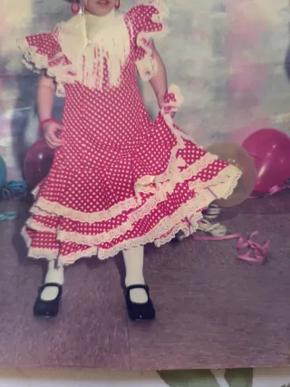 Vestido Flamenco Niña Rojo Lunares 4 Años