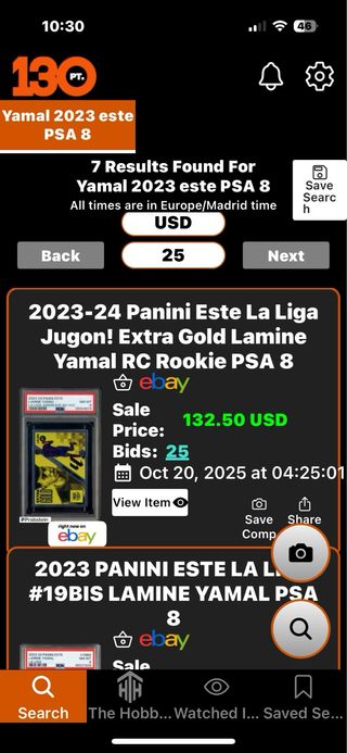 Cromo Lamine Yamal Rookie PSA 8