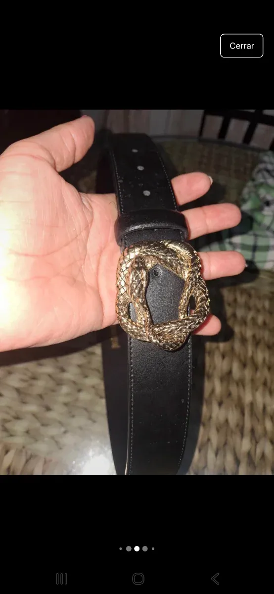 Cinturón Piel Just Cavalli Hebilla Serpiente Dorad