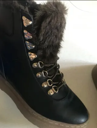 Botines negros piel con pelo