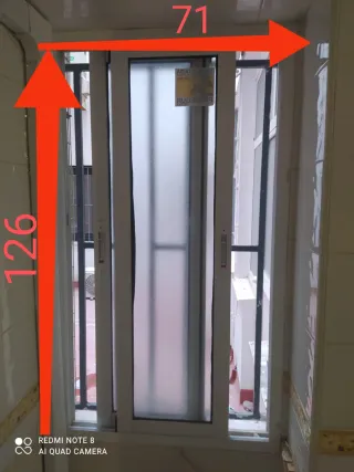 Ventana corredera alupminio blanco