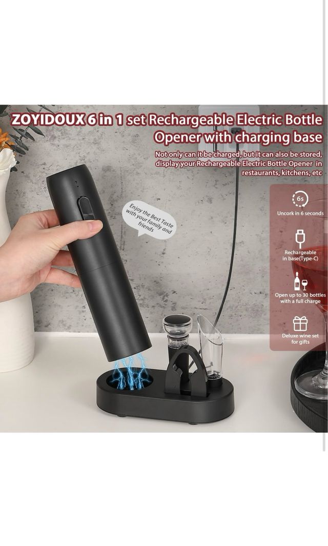 Set Sacacorchos Eléctrico Recargable 7 en 1