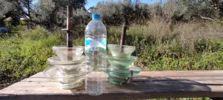 Jicara, Aisladores de vidrio para poste