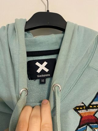 Sudadera Blue Banana con parche X