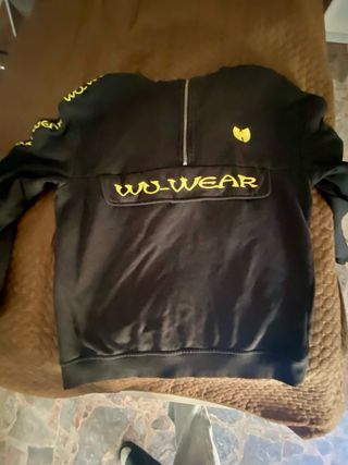 Felpa Wu-Wear Nera Vintage Logo Giallo