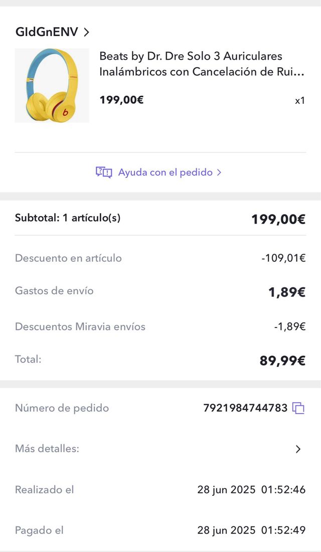 Beats Solo 3 Edición Limitada Amarillos