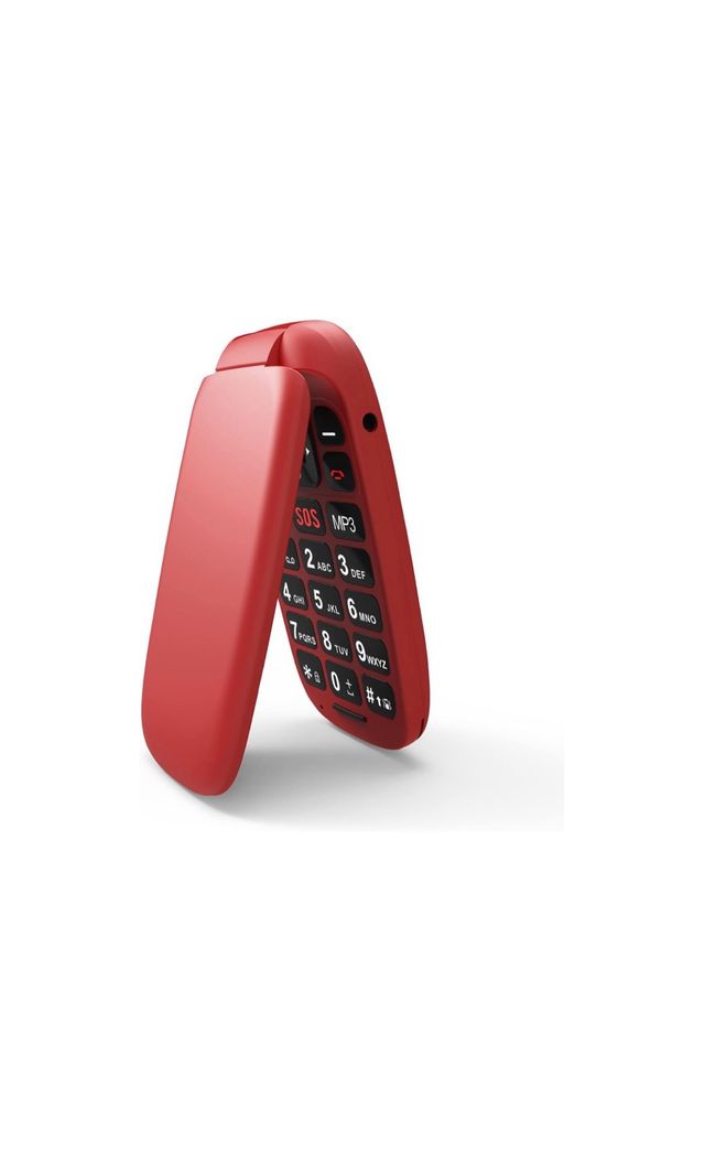 Teléfono Móvil Tapa para Mayores 800 Rojo