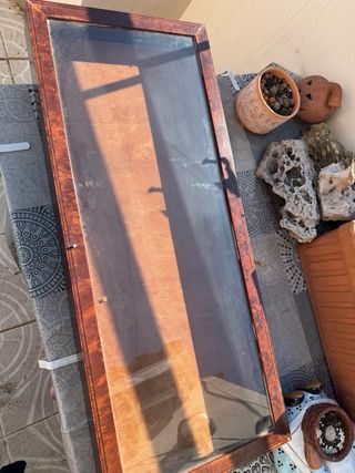 Vitrina vintage madera y cristal