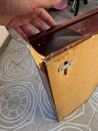 Vitrina vintage madera y cristal