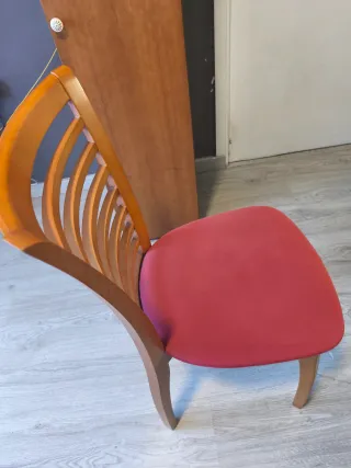 Sillas de comedor de madera y tela 4 sillas comedo