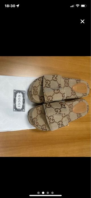 Ciabatte sandalo Gucci beige/marrone
