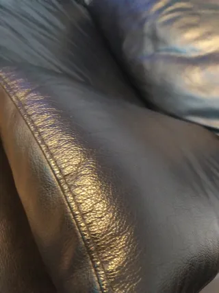 2 Sofás italianos de piel negro Chateau d'Ax