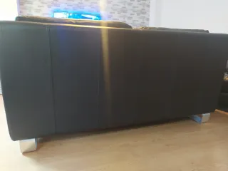 2 Sofás italianos de piel negro Chateau d'Ax