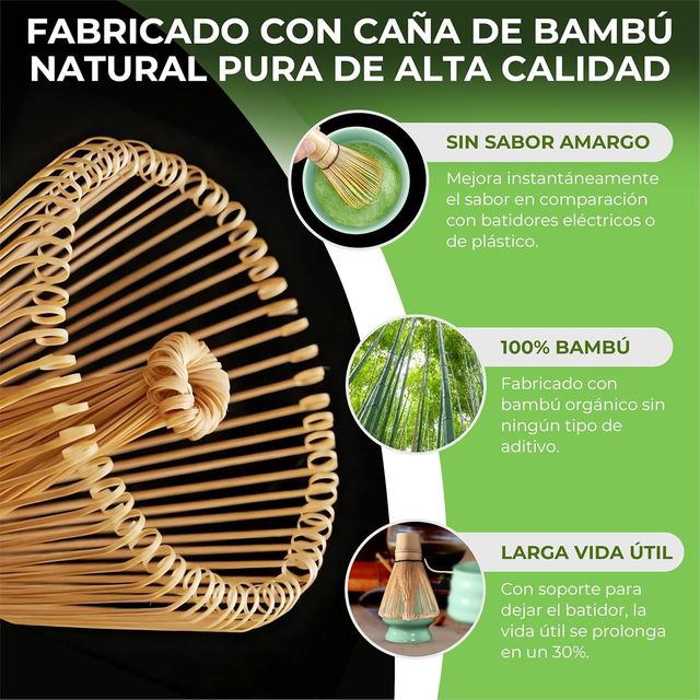 Kit Matcha 7 Piezas Bambú Plástico