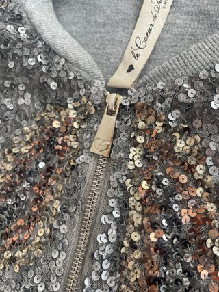 Twin-Set Chaqueta Lentejuelas Gris/Oro