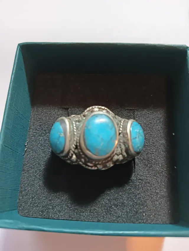 Anello vintage turchese afgano tribale