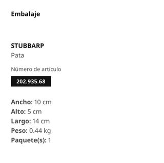 Patas de madera IKEA STUBBARP (2 unidades)