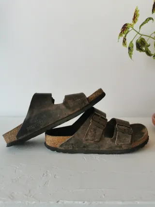 Sandalias Birkenstock Arizona de piel Marrones 37