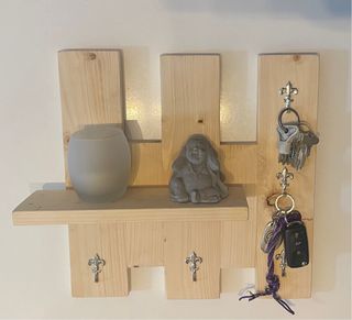 Colgador llaves madera estante organizador,