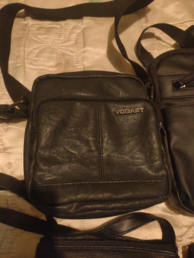 Lote 6 bandoleras hombre piel negra