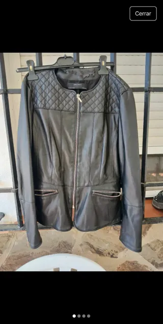 Chaqueta Zara Basic Cuero Sintético Negra