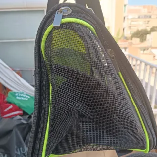 Transportín para mascotas verde y negro