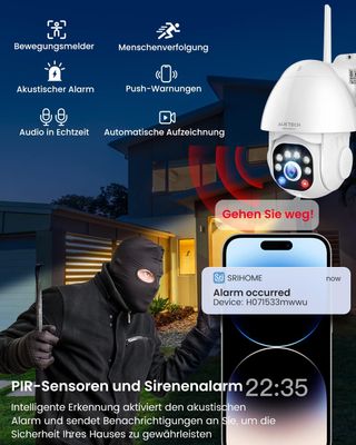 Cámara de vigilancia para exteriores AUKTECH 2K