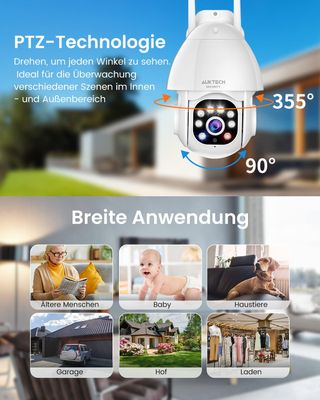 Cámara de vigilancia para exteriores AUKTECH 2K