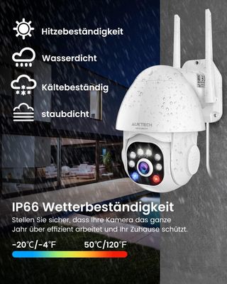 Cámara de vigilancia para exteriores AUKTECH 2K