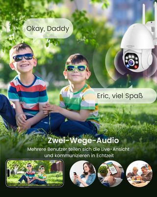 Cámara de vigilancia para exteriores AUKTECH 2K