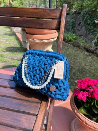 #borsetta #Pochette uncinetto fatta a mano #blu