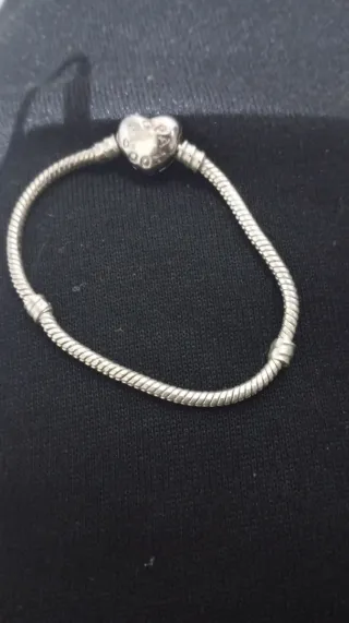 Pulsera Pandora Cierre Corazón Plata