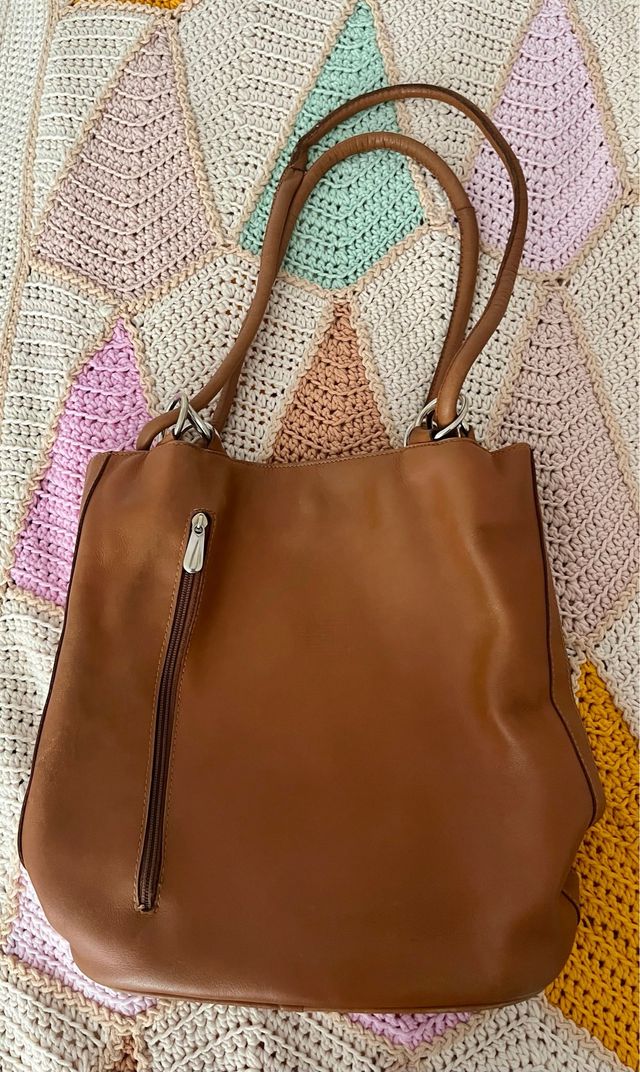 Bolso de piel vintage marrón