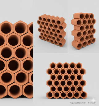 Lote 46 Ladrillos Cerámicos Dobles Botellas