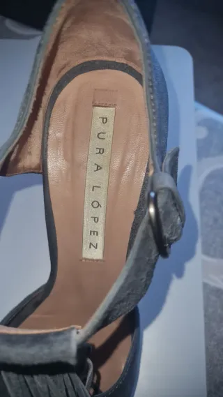 Scarpe donna con frange grigie