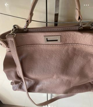 Borsa pelle rosa antico