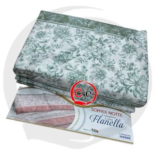 Completo Lenzuola Flanella Grigio/Bianco